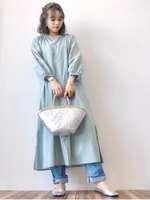 エンブロイダリー刺繍ワンピース/ミント