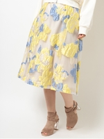 オーガンジーフラワータックスカート/YLW