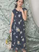 オパールフラワーワンピース/紺