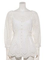 カットレース刺繍ブラウス/ホワイト