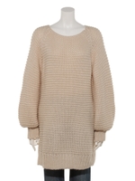 ガーター編ミローゲージチュニック/ベージュ