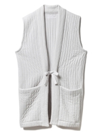 キルティングロングベスト/GRY