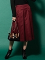 クロップドキュロットパンツ/ボルドー