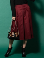 クロップドキュロットパンツ/ボルドー