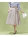 グログランタックフレアスカート/ベージュ(040)