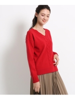 ケーブルニットプルオーバー/レッド(062)