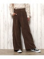 コーデュロイワイドパンツ/ブラウン(015)