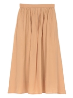 コットンボイルフレアロングスカート/ライトベージュ