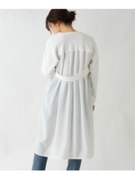 コットン混ニット×ジョーゼット切り替えカーディガン/ホワイト(001)