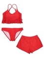 サイドレースアップビキニ/水着3点セット/オレンジ