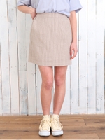 サッカーストライプタイトスカート/ベージュ