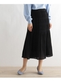 シャーリングプリーツスカート/ブラック(019)