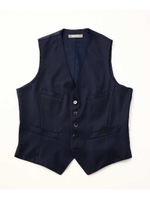 シルク混ベネシャンシングルベスト（セットアップ/スリーピース対応）/ブルー(110)