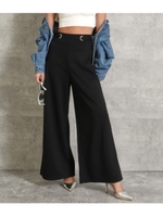 シルバーアイレットワイドパンツ/ブラック(027)