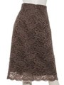 スカラップレースタイトスカート/ブラウン