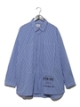 ストライププリントビッグシャツ/ブルー