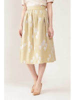 スラブカットジャカードタックスカート/ベージュ(040)