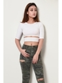 スリットD短丈TOP/WHITE