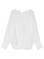 スリットネックシャツ/ホワイト