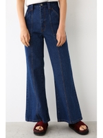 センター タック フレア パンツ/D/BLU3