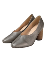 センターステッチチャンキーヒールパンプス/ブロンズ