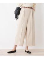 センタープレスワイドパンツ/ライトベージュ(051)