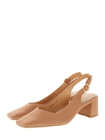 ソフトステッチスクエアトゥパンプス/ORANGE