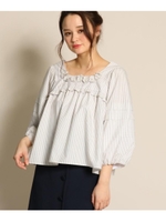 タイプライターストライプ 　スモックブラウス/ベージュ(052)