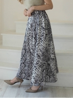 タックパイソンプリントスカート/BLK