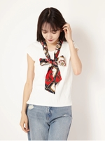 タンクトップ&スカーフ柄タイ/オフホワイト