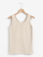 ダブルフロントリブタンク/ベージュ