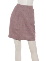 チェックコクーンミニスカート/赤