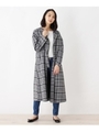 チェックデザインコート/ブラック×ホワイト(219)