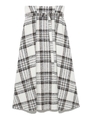 チェック柄タックミディフレアスカート/IVR