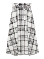 チェック柄タックミディフレアスカート/IVR