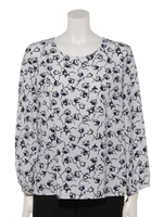 チューリッププリント・プルオーバーブラウス/ライトブルー