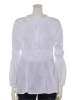 ティアードディテールギャザーブラウス/オフホワイト