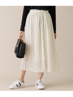 ドットxストライプスカート/アイボリー(003)