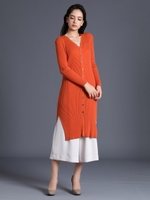 ニットカーディガン/オレンジ