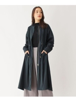 ノーカラーギャザーコート/ネイビー(093)