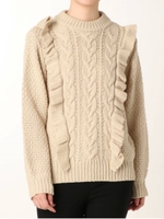 ハートケーブルフリルニット/BGE