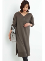 ハイゲージロングチュニックニット/モカベージュ5(045)