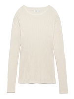 ハンドウォッシャブルリブプルオーバー/WHT