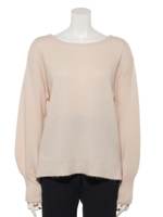 バックVリボンフォックスニット/ライトベージュ