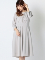 バックサテンジョーゼットワンピース/ライトグレー
