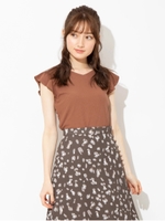 バックパールカットトップス/ブラウン