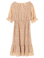 バックリボンダルメシアンシャーリングワンピース/ベージュ