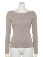 バックリボンリブニット/ベージュ