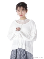 バックレースアップカーディガン/ホワイト