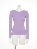バックレースリブニットPO/ラベンダー